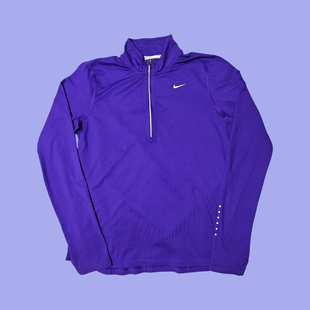 🚺 M US — Nike Dri-fit Quarter-Zip Long Sleeve Running Top [PURPLE] - Picture 2 of 4